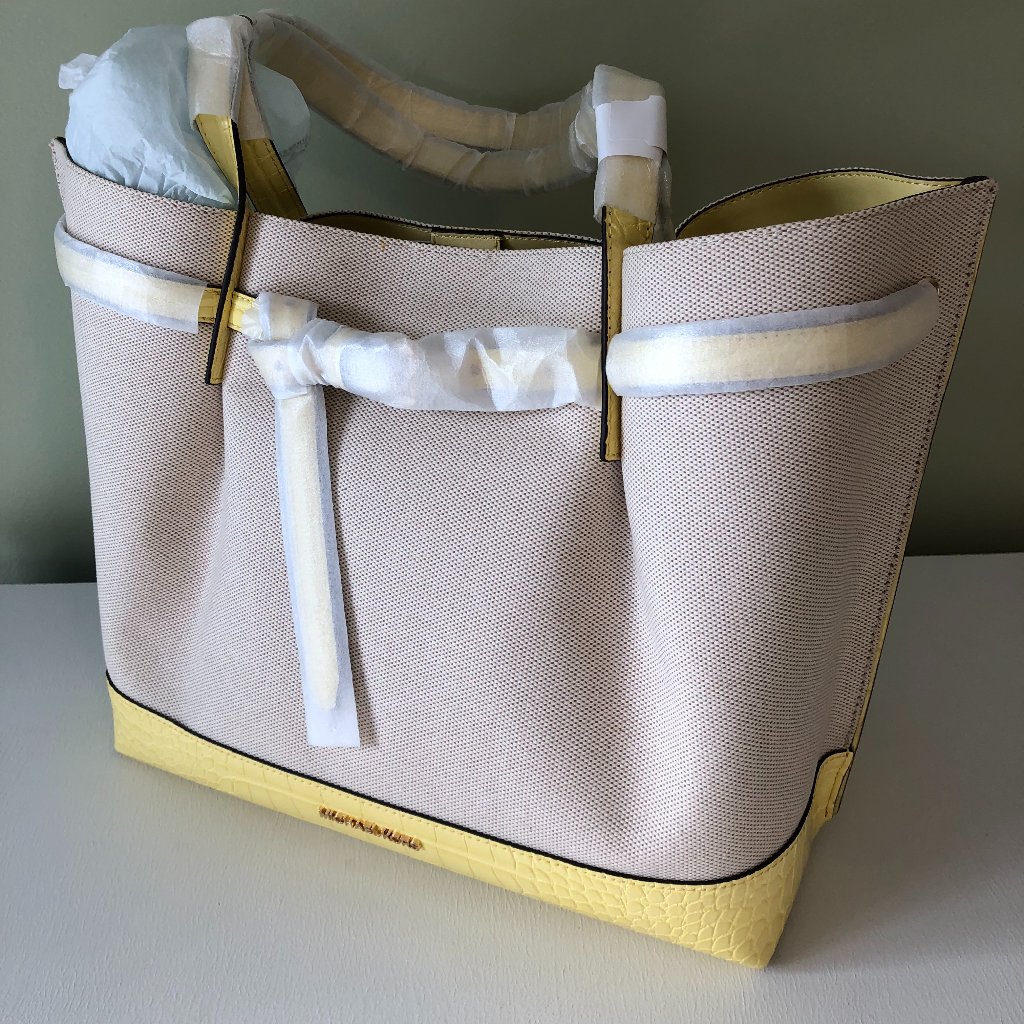 Michael Kors Emilia Large Canvas And Crocodile Embossed Tote Bag